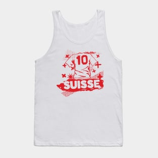 Vintage Swiss Football // Retro Grunge Switzerland Soccer Tank Top